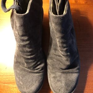 Fly London wedge tie back booties